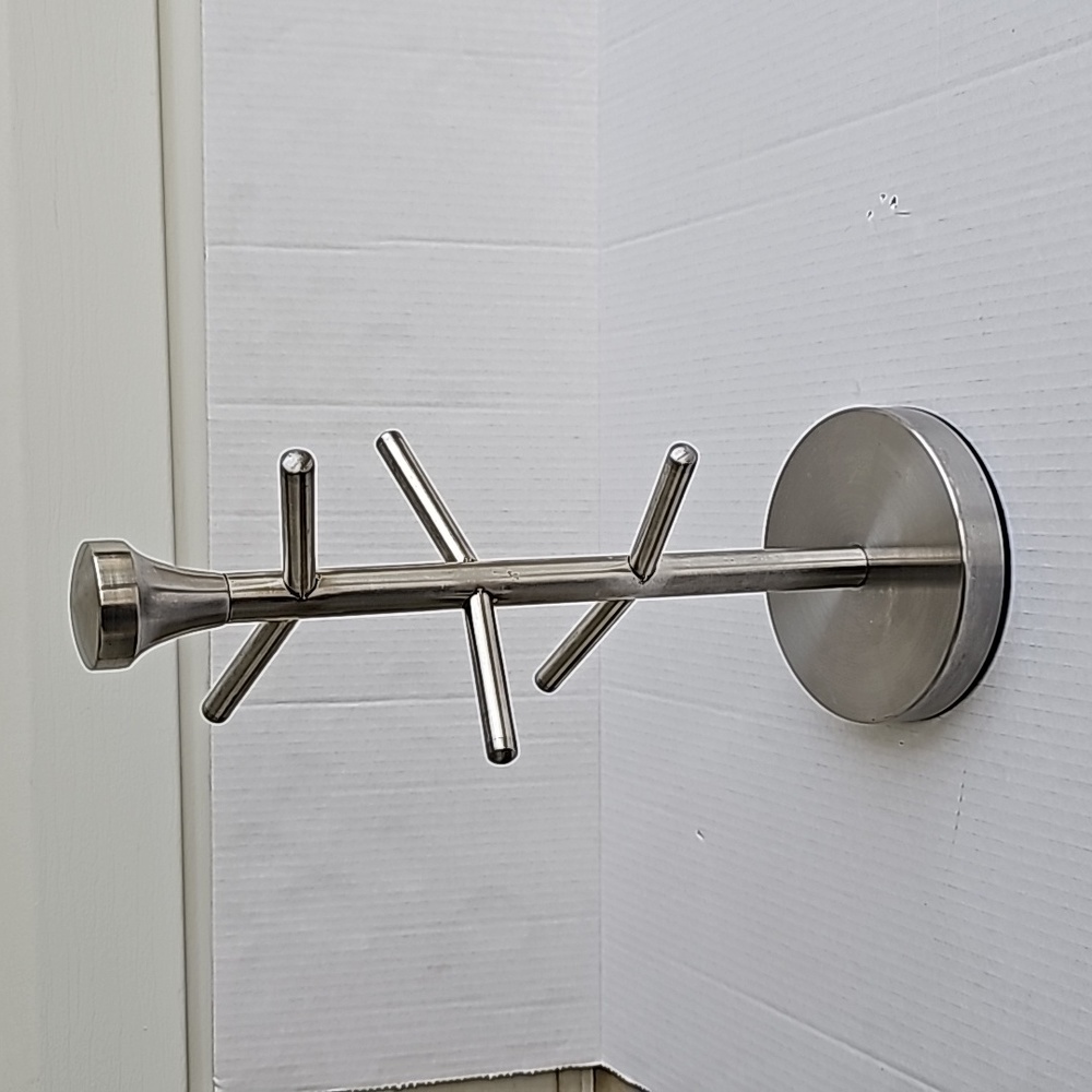 Crate & Barrel Brushed Stainless Mug Tree